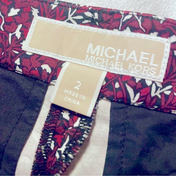 MICHAEL KORS Stretch Cotton short Shorts red with black & white unlined, size 2 - Picture 6 of 8